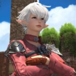 Alisaie, a side character in Final Fantasy 14: Dawntrail, folds her arms with a confident smirk on her face.