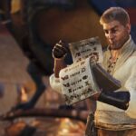 Monster Hunter Wilds' stockpile master studying a manifest